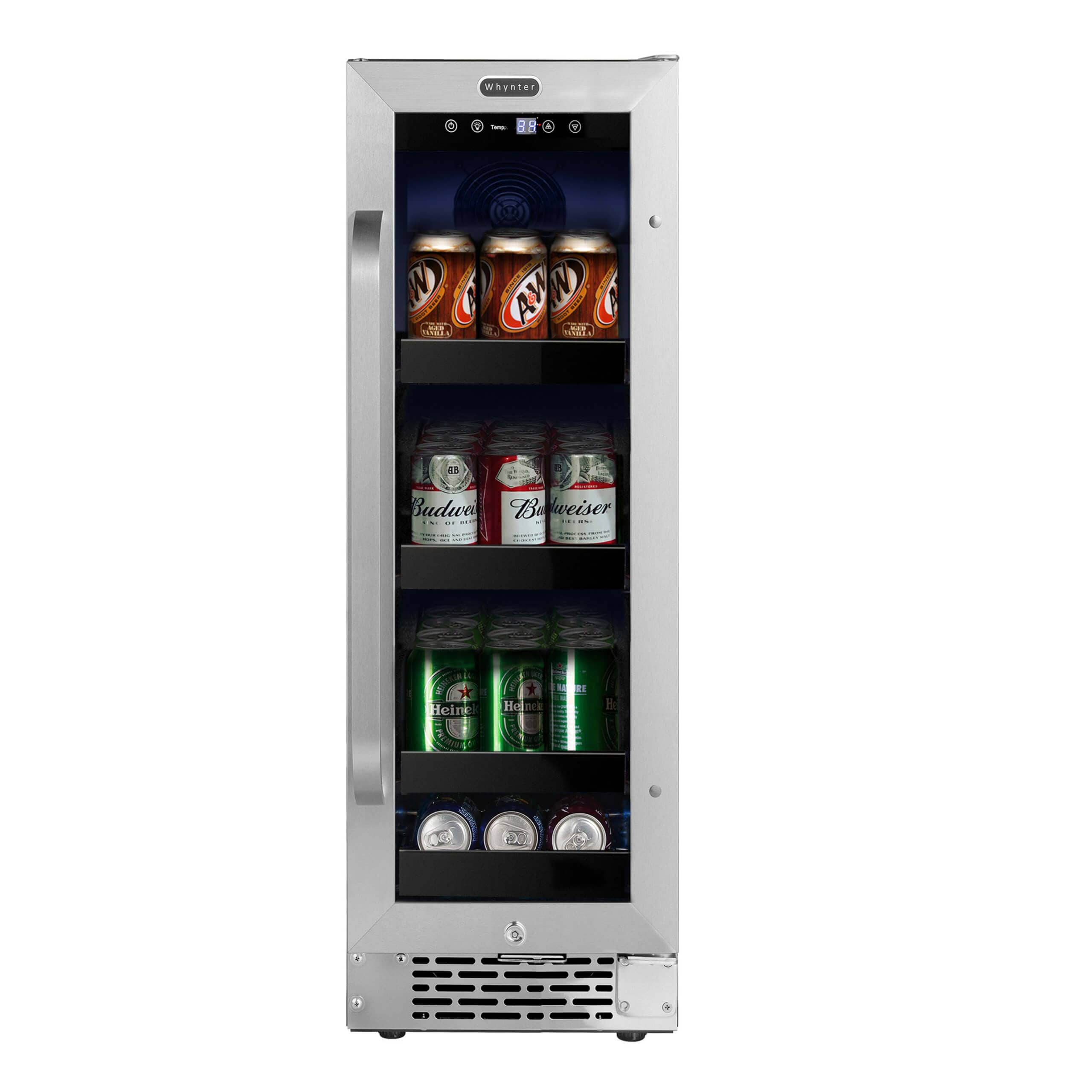 Whynter 12 Inch Built-In 60 Can Undercounter Stainless Steel Beverage Refrigerator BBR-638SB Wine Coolers Empire