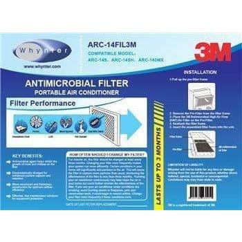 Whynter 14000 BTU Dual Hose Portable Air Conditioner with 3M™ Filter ARC-143MX HVAC ARC-143MX Wine Coolers Empire