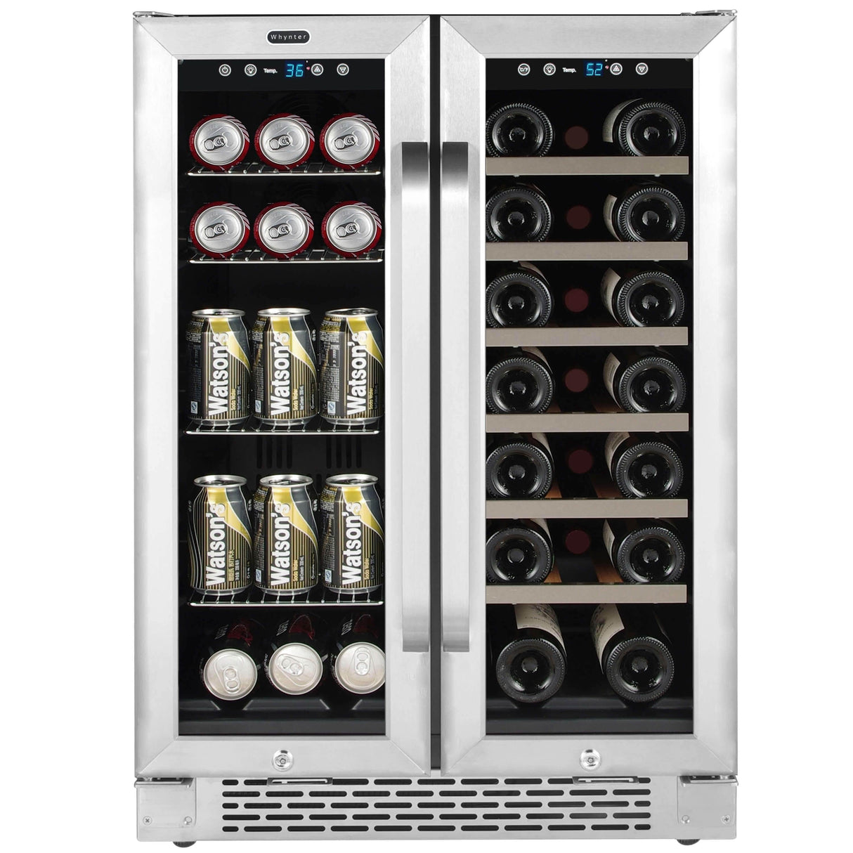 Whynter 24" Built-In French Door Dual Zone 20 Bottle Wine 60 Can Beverage Cooler BWB-2060FDS Wine/Beverage Coolers Combo BWB-2060FDS Wine Coolers Empire