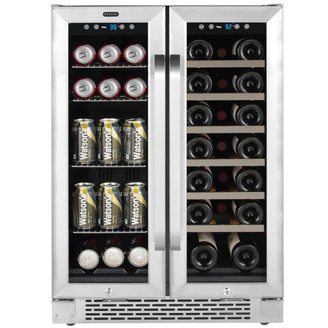 Whynter 24" Built-In French Door Dual Zone 20 Bottle Wine 60 Can Beverage Cooler BWB-2060FDS Wine/Beverage Coolers Combo BWB-2060FDS Wine Coolers Empire