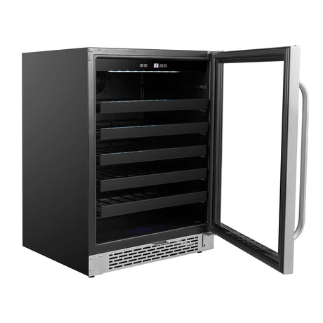 Whynter 24 inch Built-In 46 Bottle Undercounter Stainless Steel Wine Refrigerator with Reversible Door, Digital Control, Lock and Carbon Filter BWR-408SB Wine Coolers BWR-408SB Wine Coolers Empire