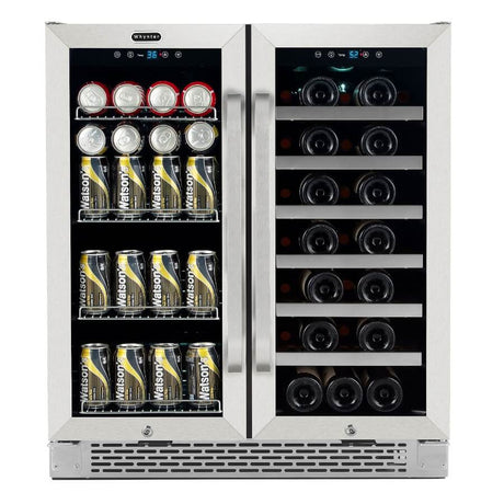 Whynter 30″ Built-In French Door Dual Zone 33 Bottle Wine Refrigerator 88 Can Beverage Center BWB-3388FDS Wine/Beverage Coolers Combo BWB-3388FDS Wine Coolers Empire