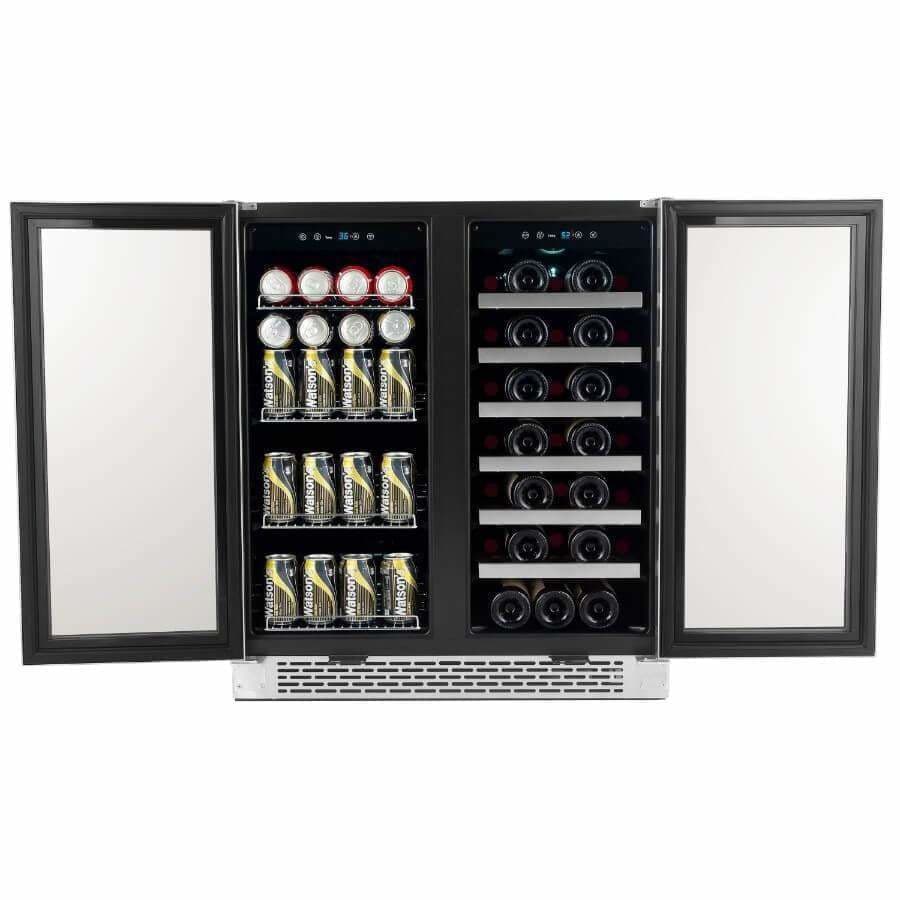 Whynter 30″ Built-In French Door Dual Zone 33 Bottle Wine Refrigerator 88 Can Beverage Center BWB-3388FDS Wine/Beverage Coolers Combo BWB-3388FDS Wine Coolers Empire