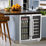 Whynter 30″ Built-In French Door Dual Zone 33 Bottle Wine Refrigerator 88 Can Beverage Center BWB-3388FDS Wine/Beverage Coolers Combo BWB-3388FDS Wine Coolers Empire