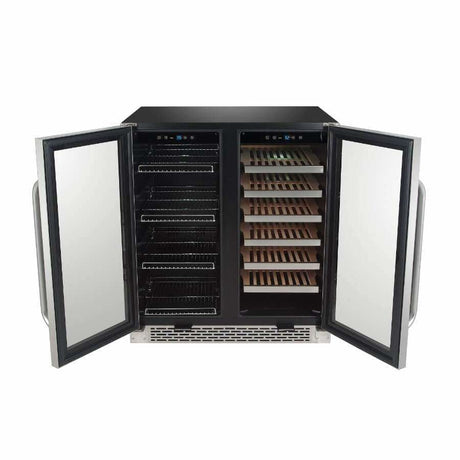 Whynter 30″ Built-In French Door Dual Zone 33 Bottle Wine Refrigerator 88 Can Beverage Center BWB-3388FDS Wine/Beverage Coolers Combo BWB-3388FDS Wine Coolers Empire