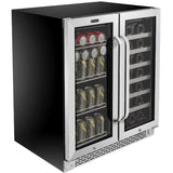 Whynter 30″ Built-In French Door Dual Zone 33 Bottle Wine Refrigerator 88 Can Beverage Center BWB-3388FDS Wine/Beverage Coolers Combo BWB-3388FDS Wine Coolers Empire