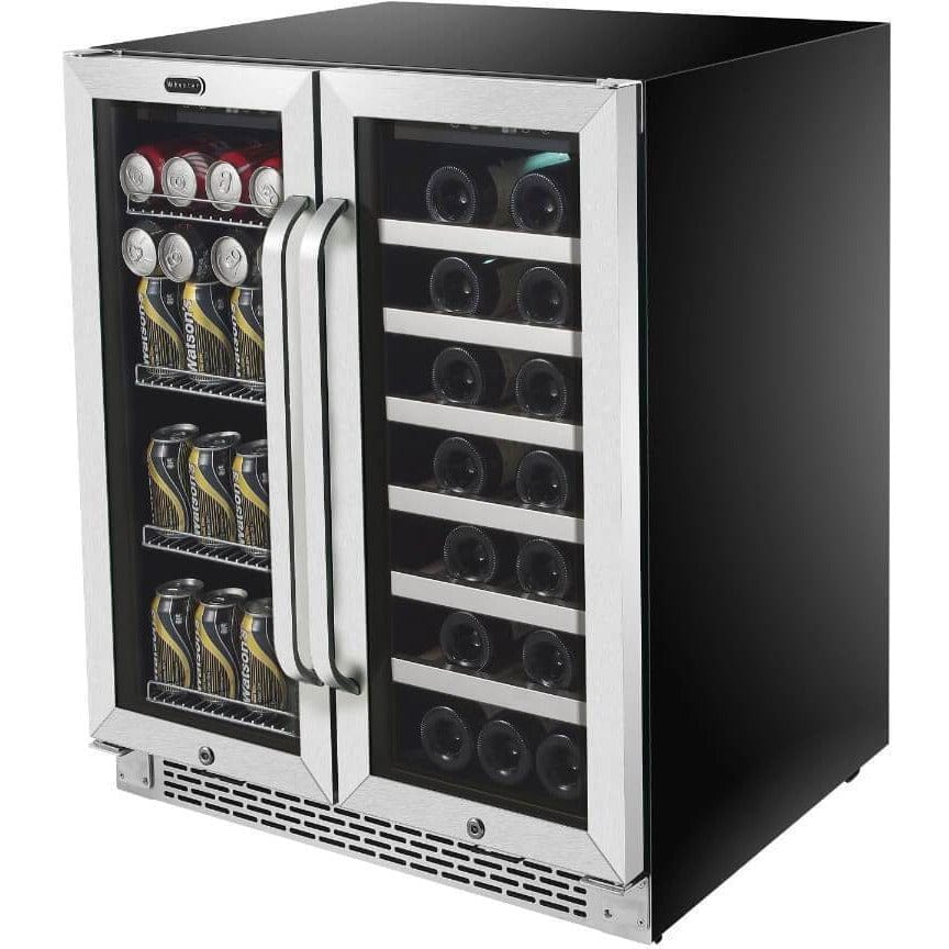 Whynter 30″ Built-In French Door Dual Zone 33 Bottle Wine Refrigerator 88 Can Beverage Center BWB-3388FDS Wine/Beverage Coolers Combo BWB-3388FDS Wine Coolers Empire