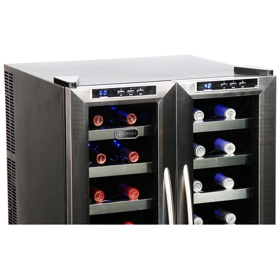 Whynter 32 Bottle Dual Temperature Zone Wine Cooler WC-321DD Wine Coolers WC-321DD Wine Coolers Empire