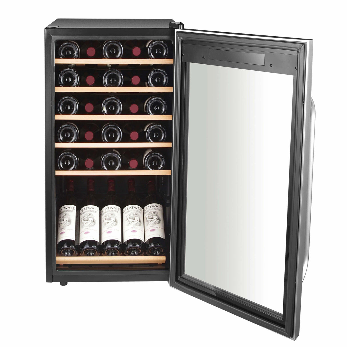 Whynter 34 Bottle Freestanding Stainless Steel Refrigerator with Display Shelf and Digital Control FWC-341TS Wine Coolers FWC-341TS Wine Coolers Empire