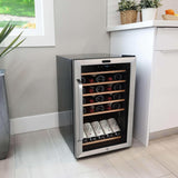 Whynter 34 Bottle Freestanding Stainless Steel Refrigerator with Display Shelf and Digital Control FWC-341TS Wine Coolers FWC-341TS Wine Coolers Empire