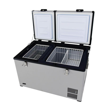 Whynter 90 Quart Dual Zone Portable Fridge/ Freezer with 12v Option and Wheels FM-901DZ Freezers FM-901DZ Wine Coolers Empire
