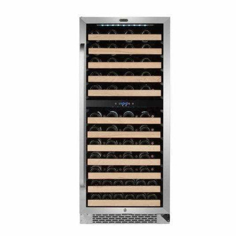 Whynter 92 Bottle Built-in Stainless Steel Dual Zone Compressor Wine Refrigerator with Display Rack and LED display BWR-0922DZ Wine Coolers BWR-0922DZ Wine Coolers Empire