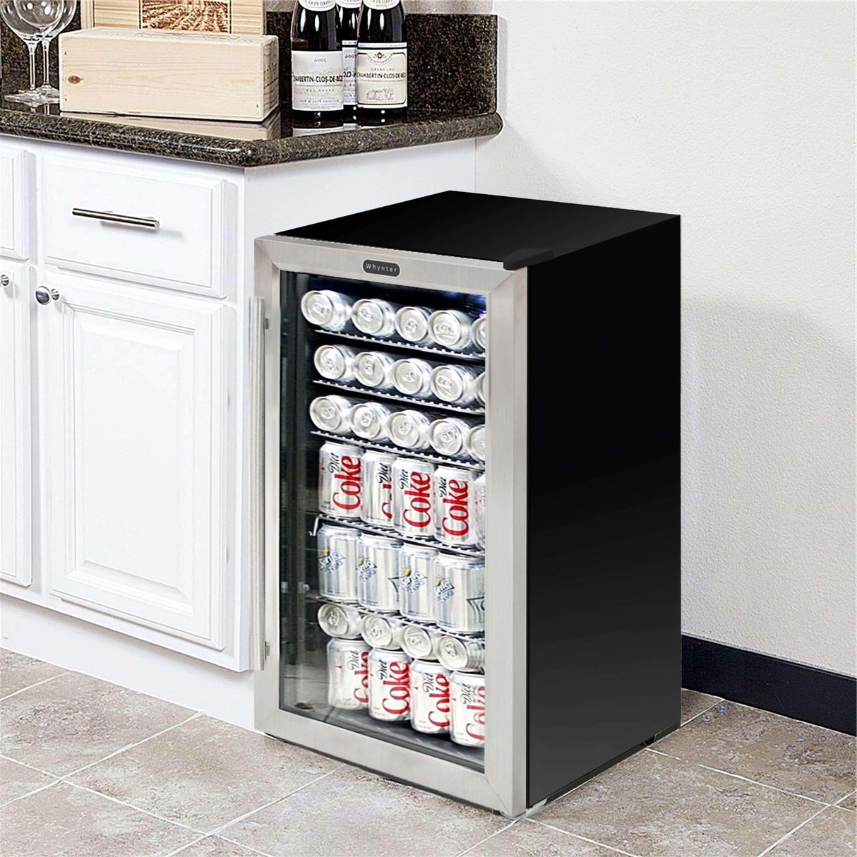 Whynter Beverage Refrigerator - Stainless Steel with internal fan BR-130SB Beverage Centers BR-130SB Wine Coolers Empire