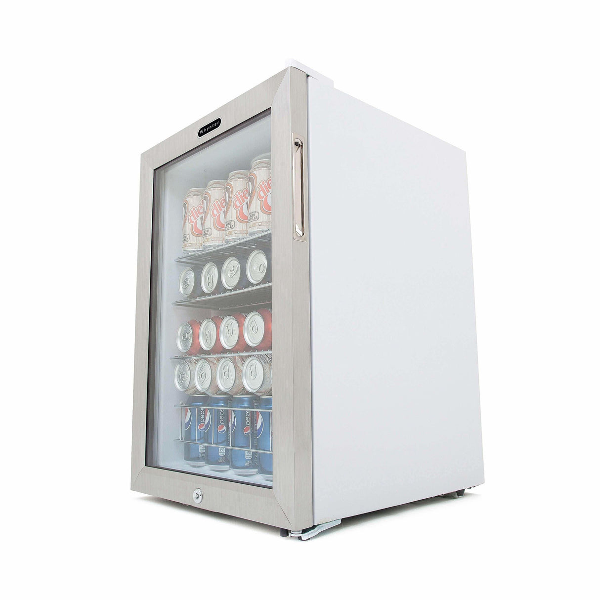 Whynter Beverage Refrigerator With Lock - Stainless Steel 90 Can Capacity BR-091WS Beverage Centers BR-091WS Wine Coolers Empire