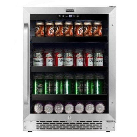 Whynter Built-In 24 inch 140 Can Undercounter Stainless Steel Beverage Refrigerator with Reversible Door BBR-148SB Beverage Centers BBR-148SB Wine Coolers Empire