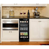 Whynter Built-in Black Glass 80-can capacity 3.4 cu ft. Beverage Refrigerator BBR-801BG Beverage Centers BBR-801BG Wine Coolers Empire