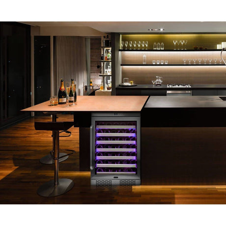 Whynter Elite Spectrum Lightshow 54 Bottle Stainless Steel 24 inch Built-in Wine Refrigerator BWR-545XS Wine Coolers BWR-545XS Wine Coolers Empire
