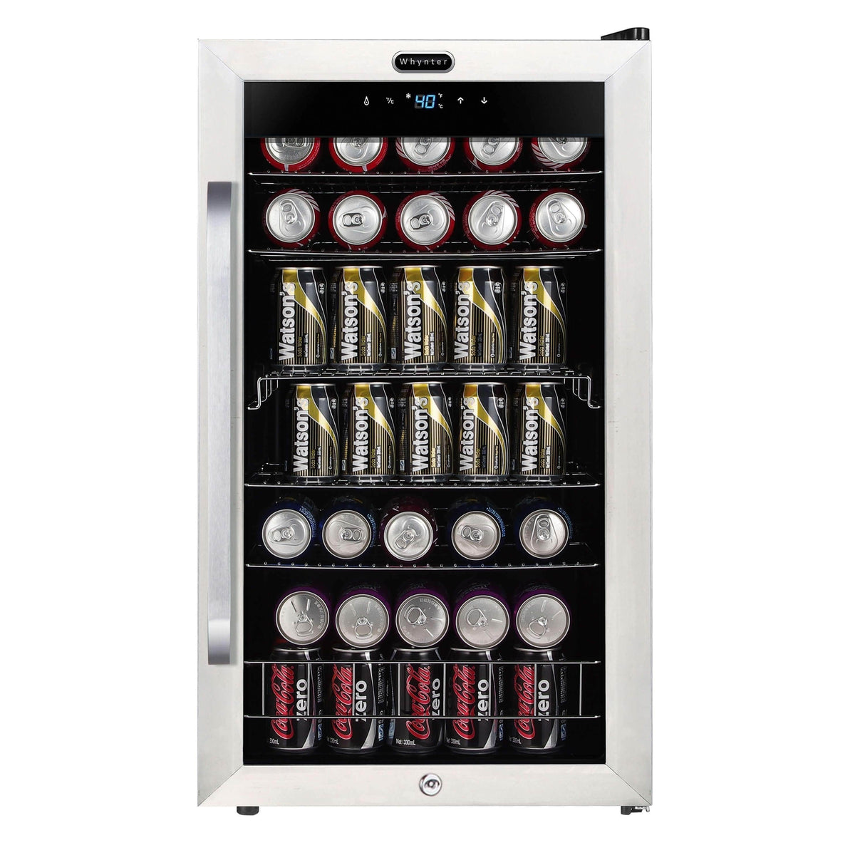 Whynter Freestanding 121 can Beverage Refrigerator with Digital Control and Internal Fan BR-1211DS Beverage Centers BR-1211DS Wine Coolers Empire