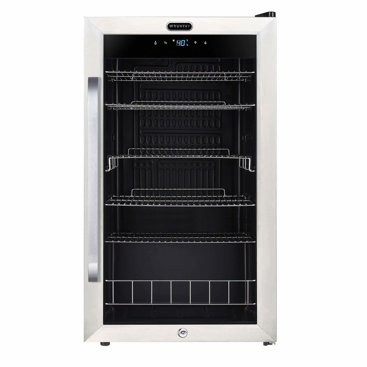 Whynter Freestanding 121 can Beverage Refrigerator with Digital Control and Internal Fan BR-1211DS Beverage Centers BR-1211DS Wine Coolers Empire