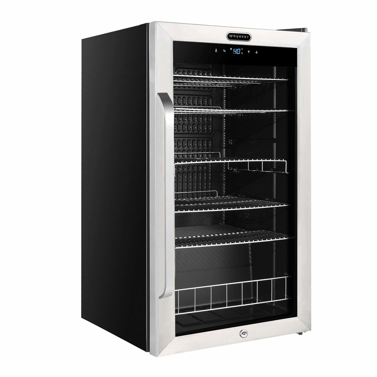 Whynter Freestanding 121 can Beverage Refrigerator with Digital Control and Internal Fan BR-1211DS Beverage Centers BR-1211DS Wine Coolers Empire