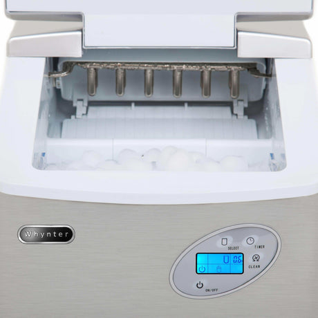 Whynter Portable Ice Maker with 49lb Capacity Stainless Steel with Water Connection IMC-491DC Ice Makers IMC-491DC Wine Coolers Empire
