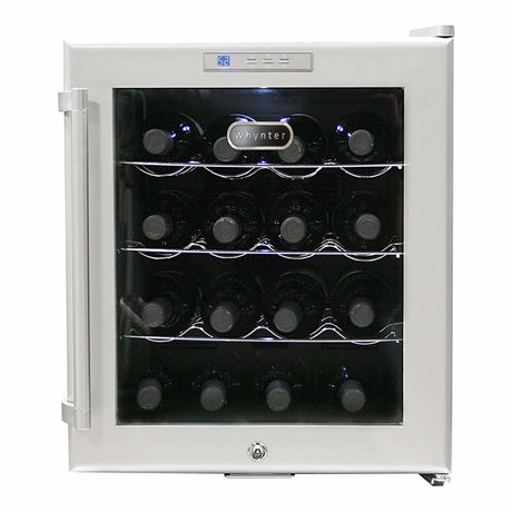 Whynter SNO 16 Bottles Wine Cooler - Platinum with lock  WC-16S Wine Coolers WC-16S Wine Coolers Empire