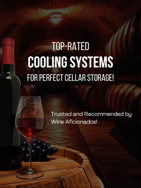 Wine cellar cooling systems advertisement.