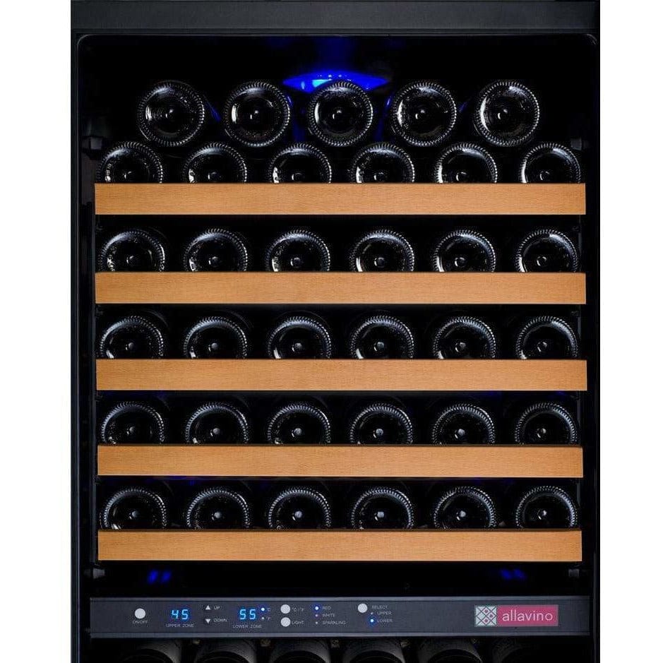 Allavino FlexCount 172 Bottle Dual Zone Black Door Left Hinge Wine Fridge VSWR172-2BWLN Wine Coolers Empire