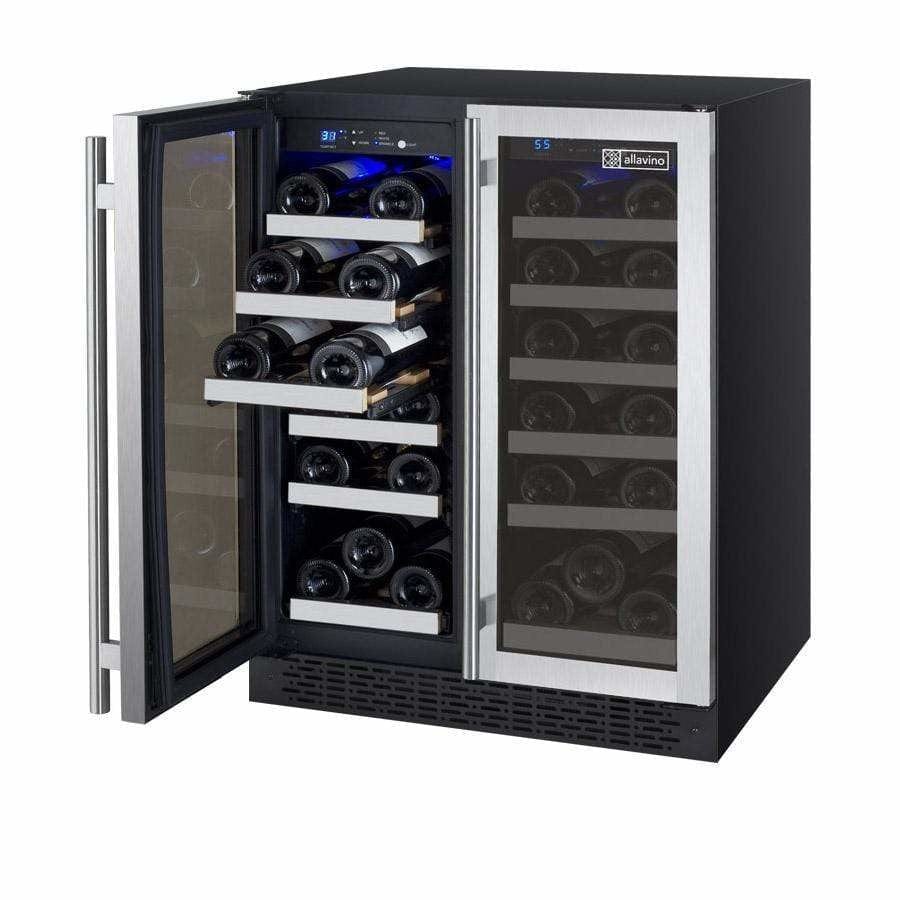 Allavino FlexCount 36 Bottle Dual Zone Stainless Steel French Doors Wine Fridge VSWR36-2SSFN DISCONTINUED Wine Coolers Empire