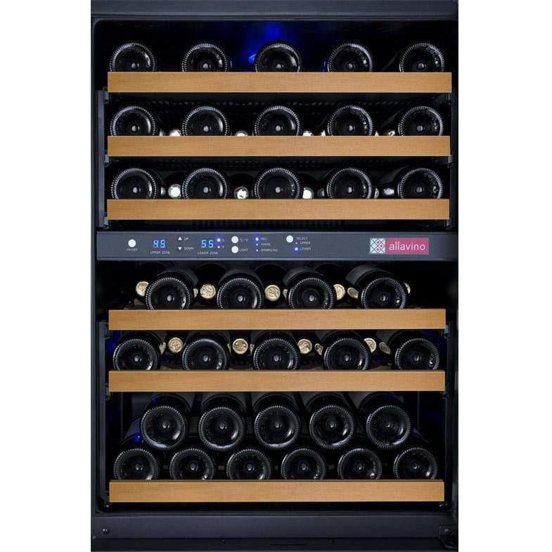 Allavino FlexCount 56 Bottle Dual Zone Black Left Hinge Wine Fridge VSWR56-2BWLN Wine Coolers Empire