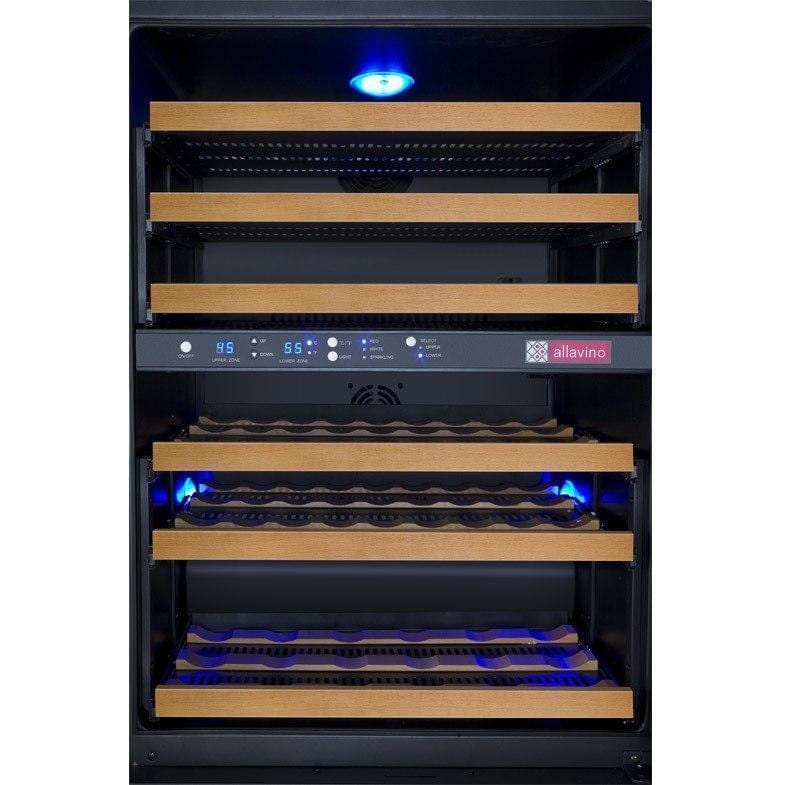 Allavino FlexCount 56 Bottle Dual Zone Black Right Hinge Wine Fridge VSWR56-2BWRN Wine Coolers Empire