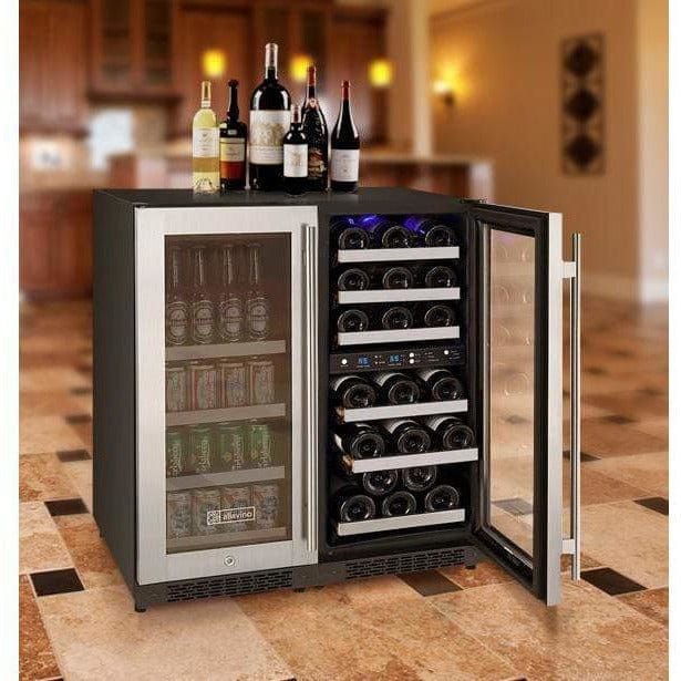 Allavino FlexCount Dual Zone Wine and Beverage Fridge 3Z-VSWB15-3SST Wine Coolers Empire