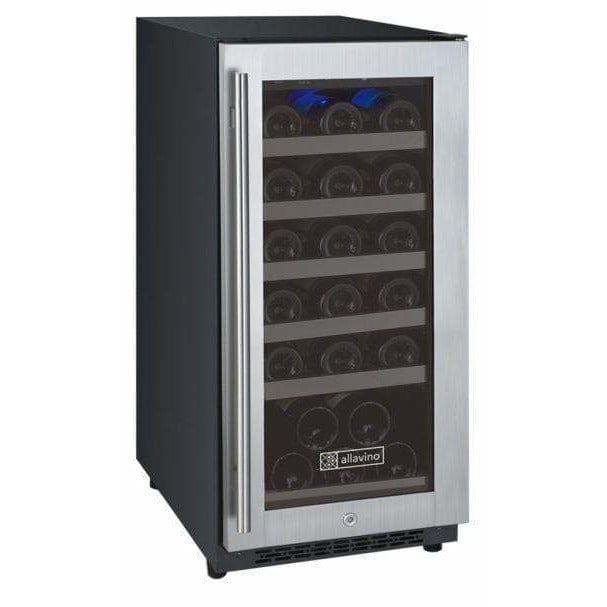 Allavino FlexCount II Tru-Vino 30 Bottle Single Zone Stainless Steel Right Hinge Wine Fridge VSWR30-1SR20 - Allavino | Wine Coolers Empire - Trusted Dealer