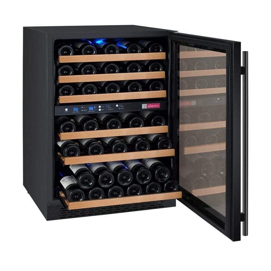 Allavino FlexCount II Tru-Vino 56 Bottle Dual Zone Black Right Hinge Wine Fridge VSWR56-2BR20 - Allavino | Wine Coolers Empire - Trusted Dealer