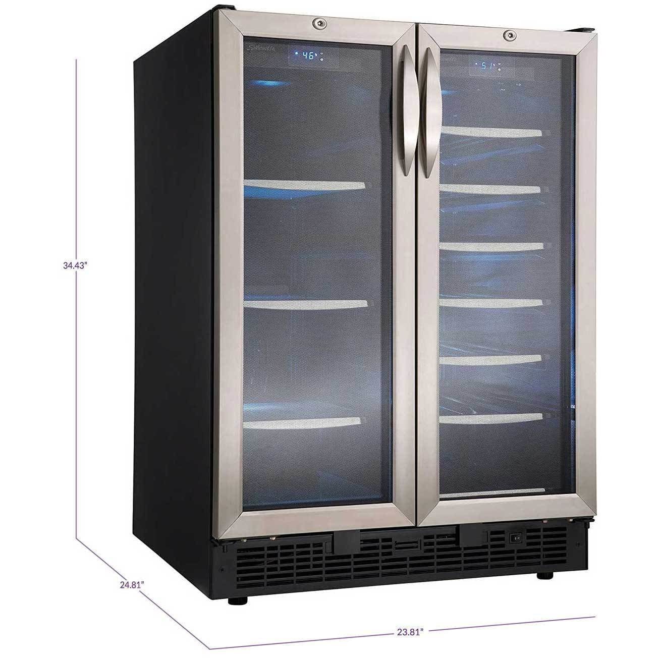 Danby Silhouette Emmental Built-In 27-Bottle, 60-Can Dual Zone Beverage Fridge DBC2760BLS Wine Coolers Empire