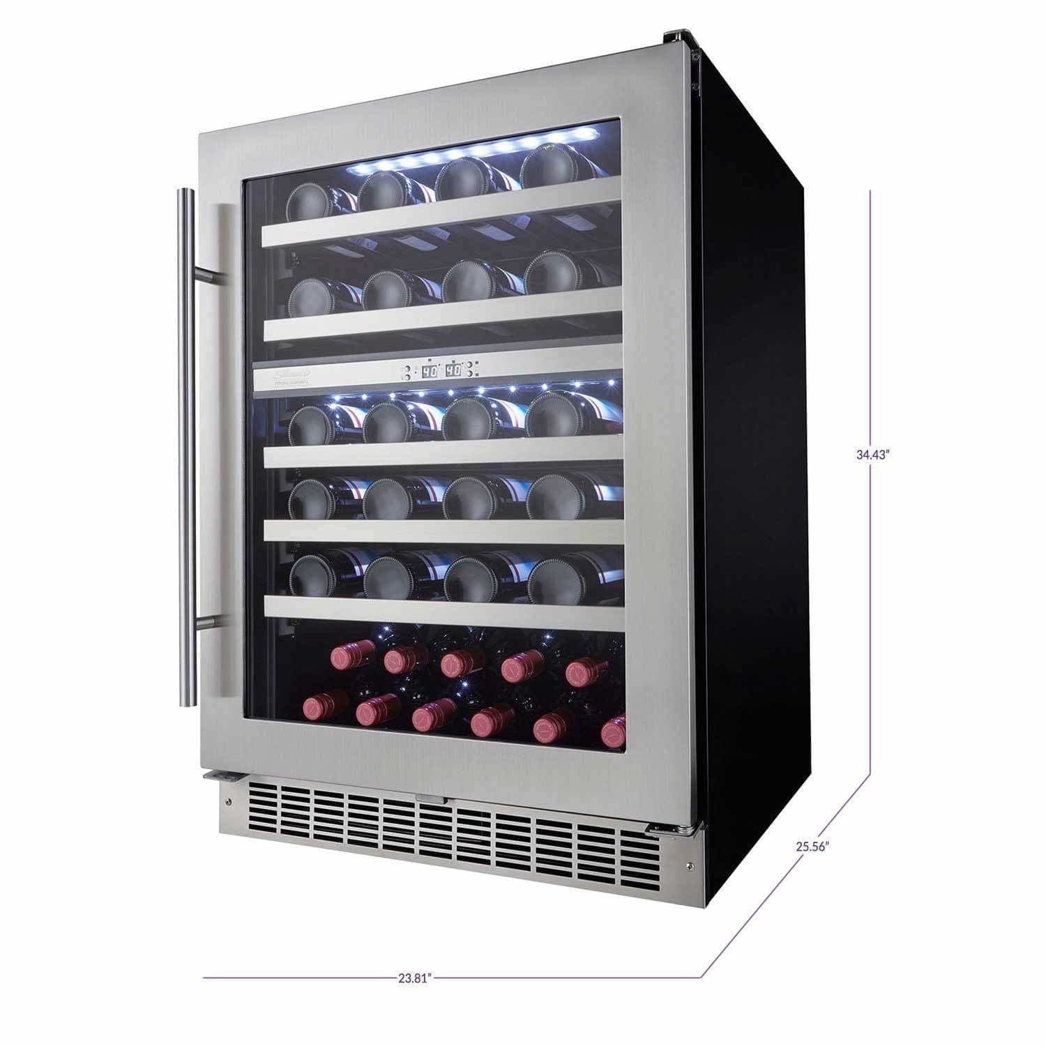 Danby Silhouette Professional Sonoma 51 Bottle 24” Dual Zone Wine Fridge DWC053D1BSSPR Wine Coolers Empire