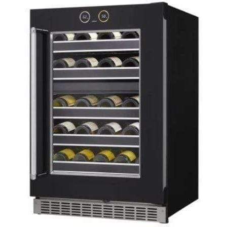 Danby Silhouette Reserve 24 Inch, 37 Bottle Capacity Dual Zone Wine Fridge, Left Swing SRVWC050L Wine Coolers Empire