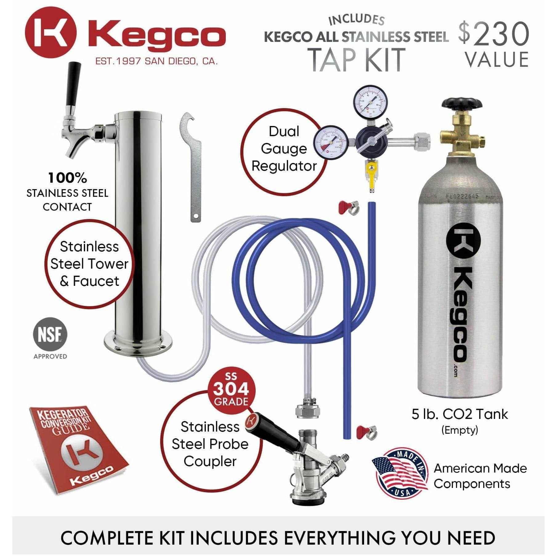 Kegco 15" Wide Built-in with Stainless Steel Door Kegerator VSK-15SSRN Wine Coolers Empire