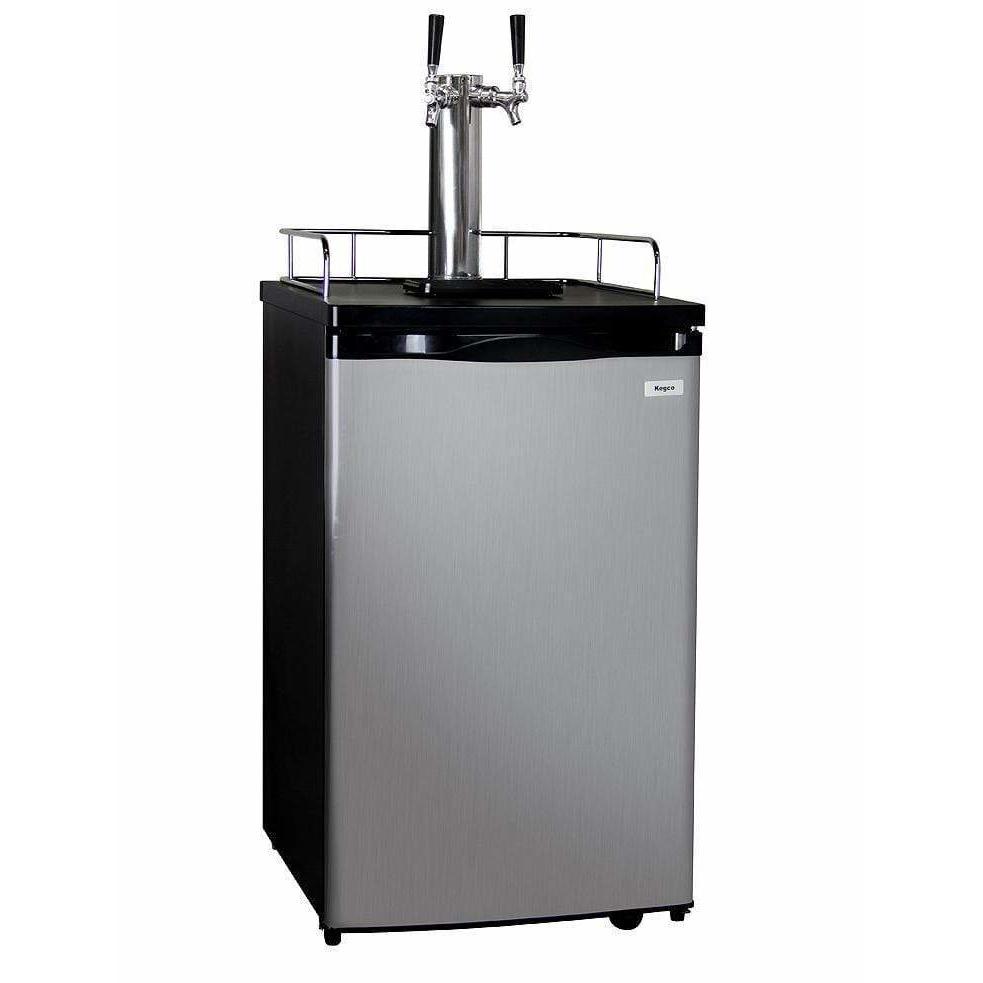 Kegco 20" Wide Dual Tap Stainless Home Brew Kegerator HBK199S-2 Wine Coolers Empire