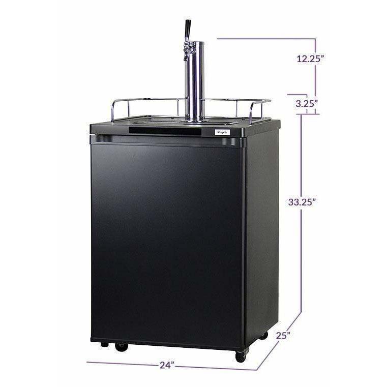 Kegco 24" Wide Cold Brew Coffee Single Tap Black Kegerator ICK20B-1 Wine Coolers Empire