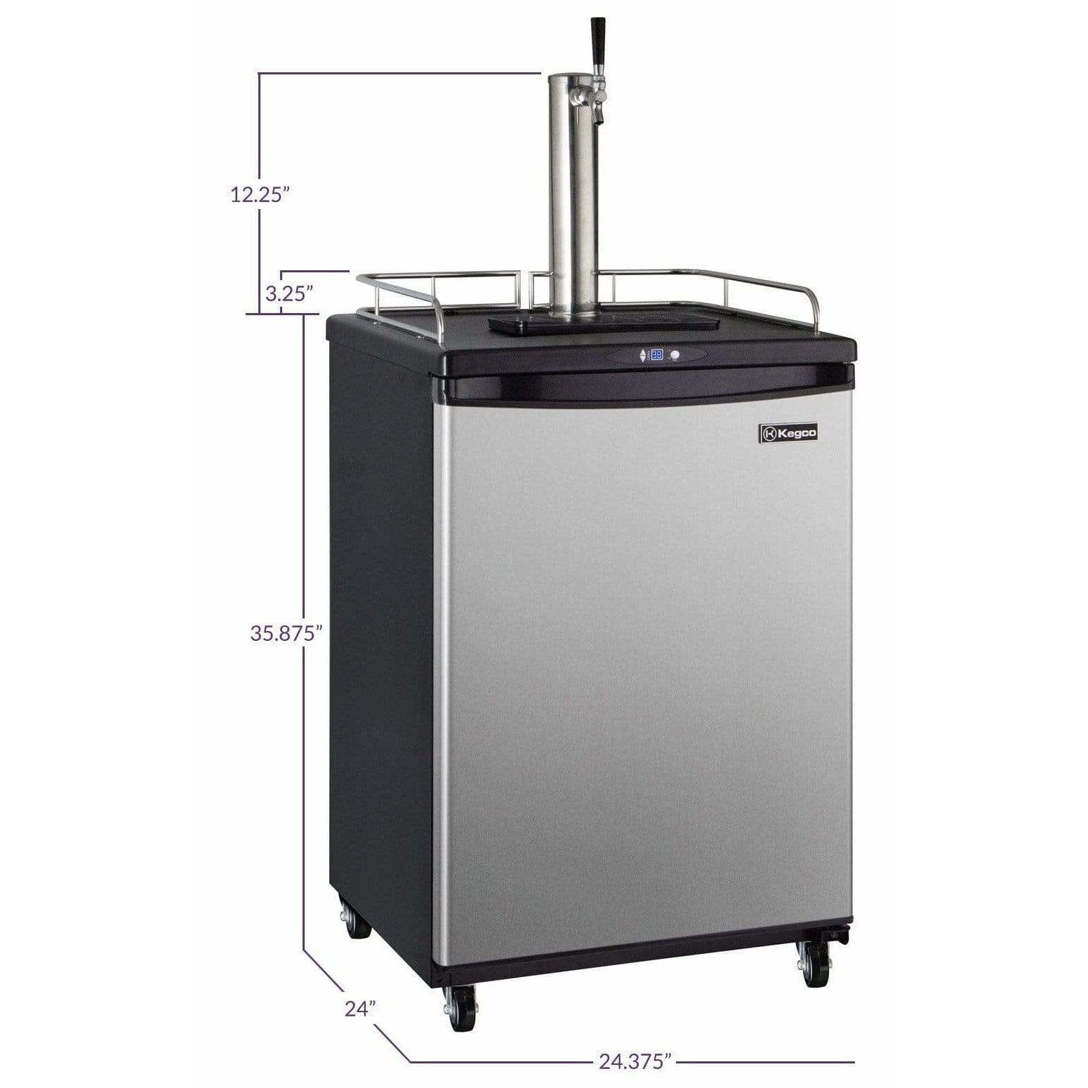 Kegco 24" Wide Cold Brew Coffee Single Tap Stainless Steel Kegerator ICZ163S-1 Wine Coolers Empire