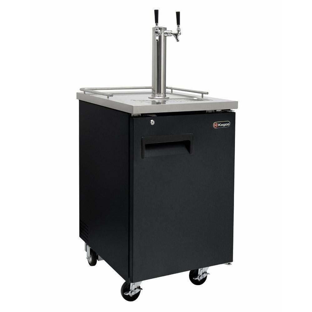 Kegco 24" Wide Dual Tap Black with Kegs Home Brew Kegerator HBK1XB-2K Wine Coolers Empire