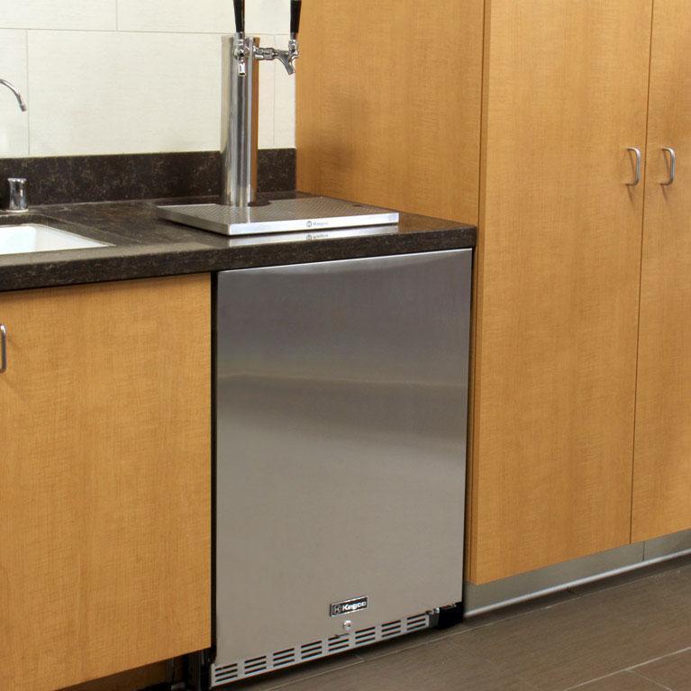 Kegco 24" Wide Dual Tap Stainless Steel Built-In Left Hinge ADA with Kit Kegerator HK48BSA-L-2 Wine Coolers Empire