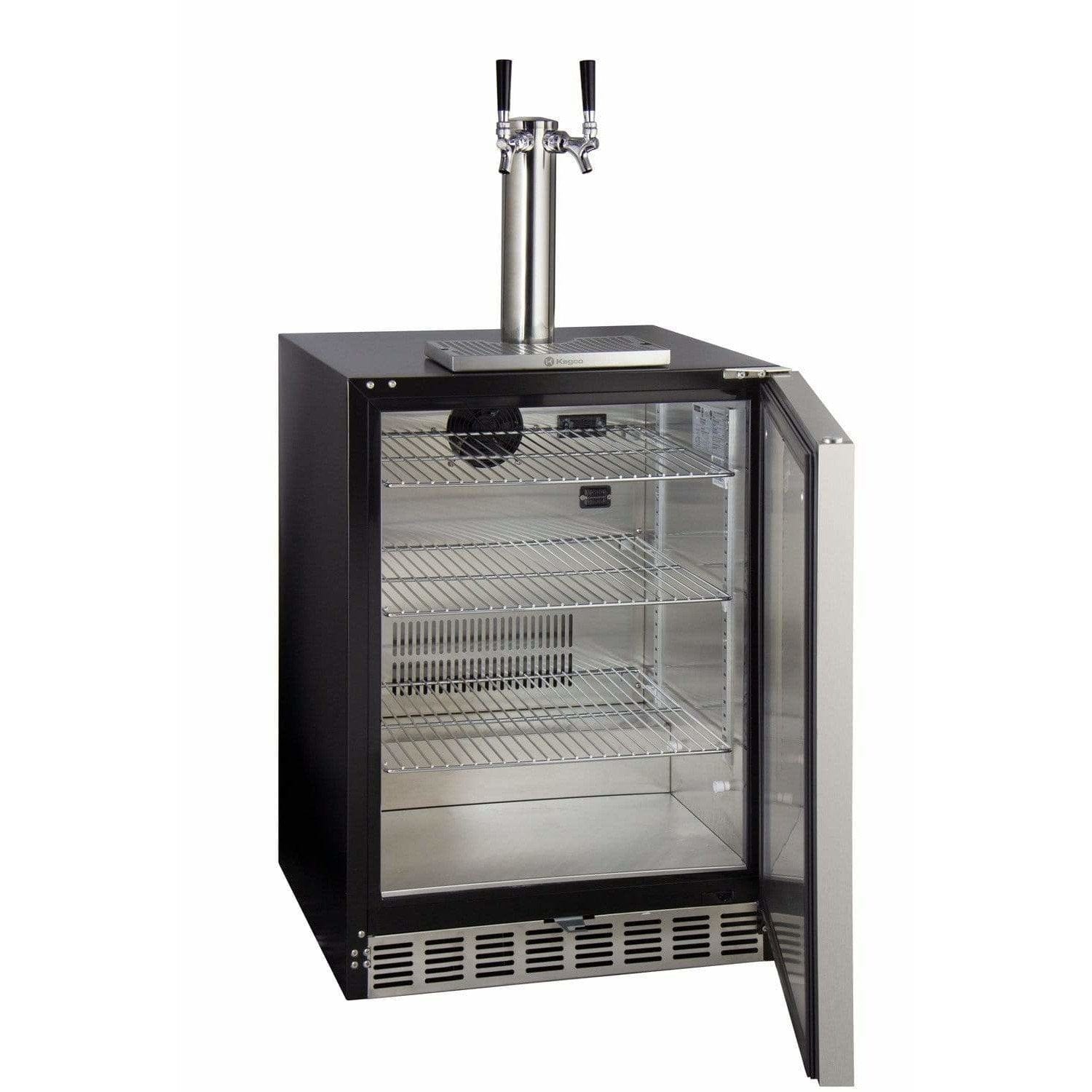 Kegco 24" Wide Dual Tap Stainless Steel Built-In Left Hinge ADA with Kit Kegerator HK48BSA-L-2 Wine Coolers Empire