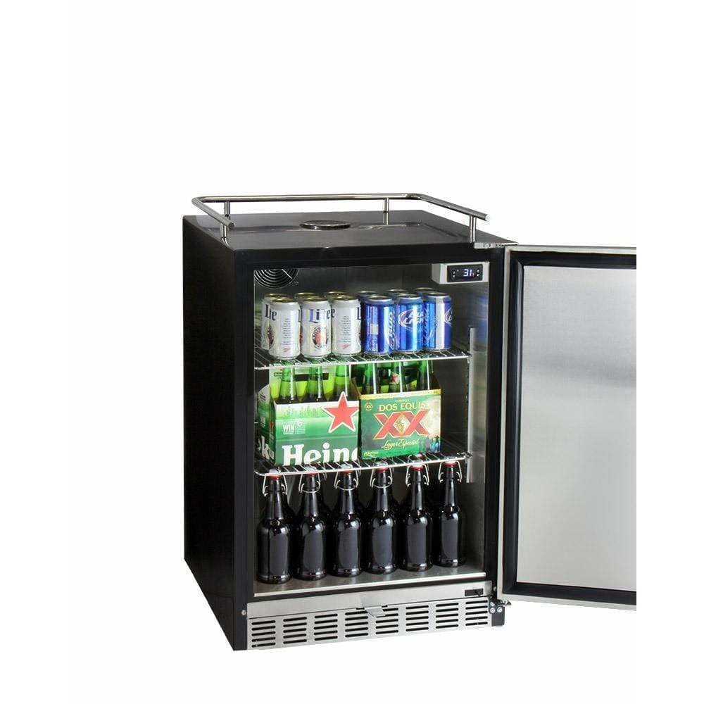 Kegco 24" Wide Dual Tap Stainless Steel Built-In Right Hinge with Kit Kegerator HK38BSU-2 Wine Coolers Empire