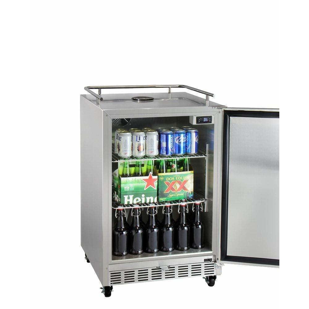 Kegco 24" Wide Single Tap All Stainless Steel Outdoor Right Hinge with Kit Kegerator HK38SSC-1 Wine Coolers Empire