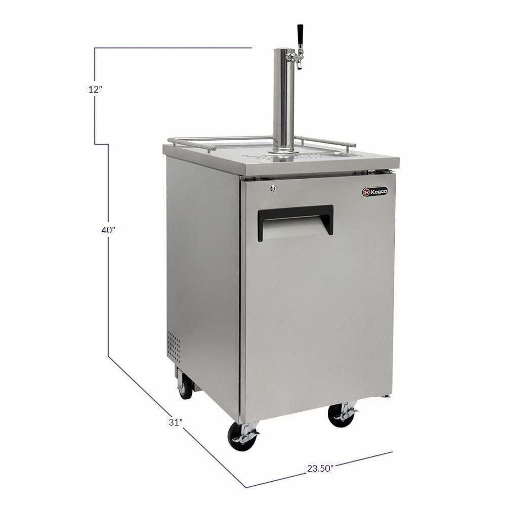 Kegco  24" Wide Single Tap All Stainless Steel with Keg Home Brew Kegerator HBK1XS-1K Wine Coolers Empire