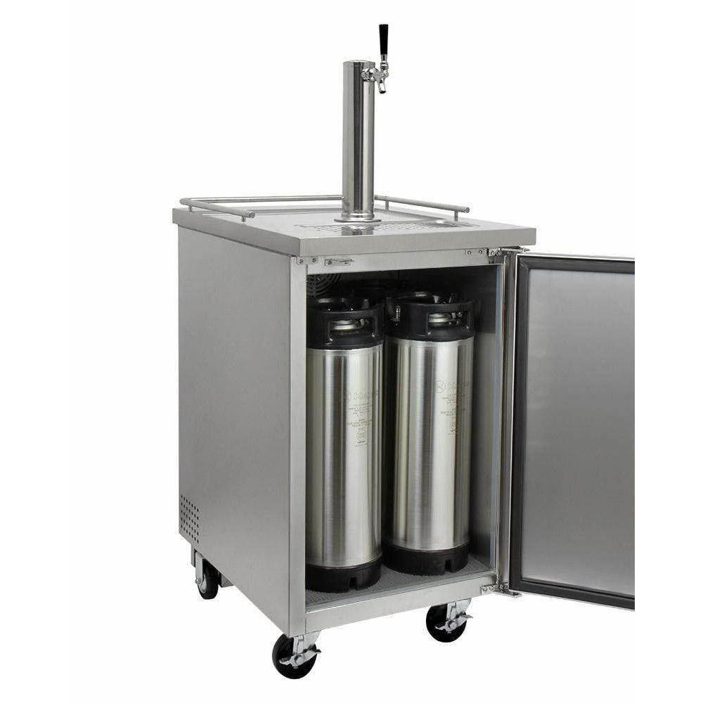 Kegco  24" Wide Single Tap All Stainless Steel with Keg Home Brew Kegerator HBK1XS-1K Wine Coolers Empire