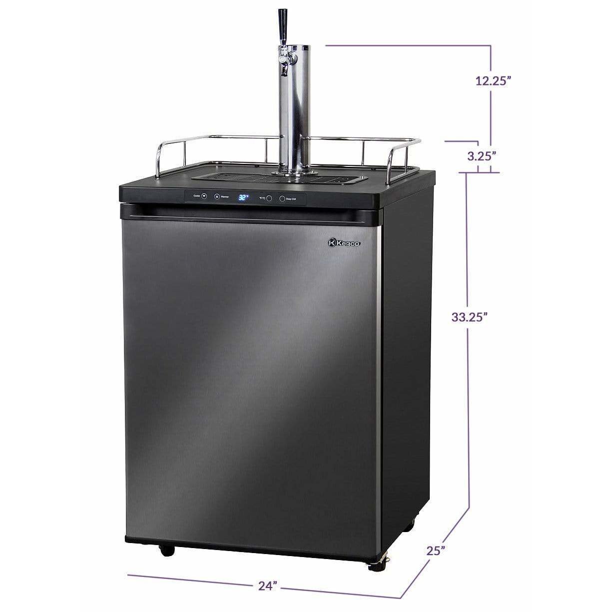 Kegco 24" Wide Single Tap Black Stainless Steel Home Brew Kegerator HBK309X-1 Wine Coolers Empire
