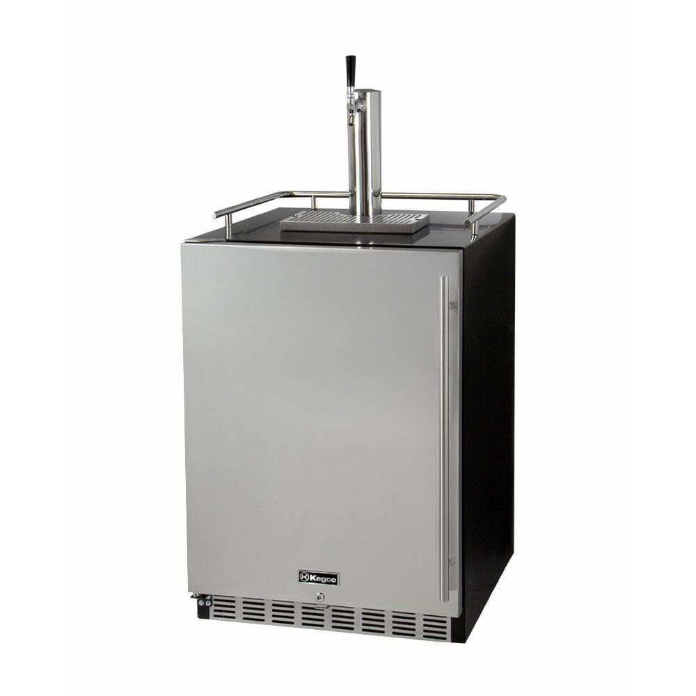 Kegco 24" Wide Single Tap Stainless Steel Built-In Digital Left Hinge with Kit Kegerator HK38BSU-L-1 Wine Coolers Empire